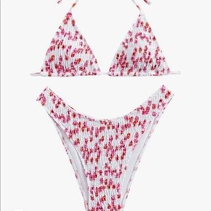 Ruched floral bikini
